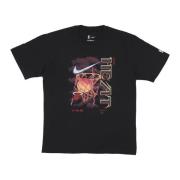 Miami Heat Basketball Tee Nike , Black , Heren