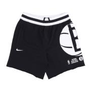 NBA Fleece Shorts Brooklyn Nets Zwart Nike , Black , Heren