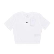 Essentiële Slim-fit Crop Tee Wit Nike , White , Dames