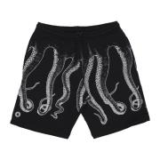 Outline Sweatshorts Zwart/stoffig wit Octopus , Black , Heren