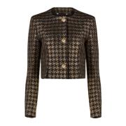 Zwart Houndstooth Tweed Jas Nina Ricci , Multicolor , Dames