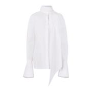 Witte Strikshirt - Elegante Stijl Nina Ricci , White , Dames