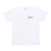 Klassiek Wit Heren T-Shirt Obey , White , Heren