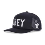 Zwarte Trucker Flat Visor Pet Obey , Black , Heren