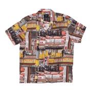 Gedrukte V-Hals Resort Shirt HUF , Multicolor , Heren