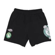 NBA Vintage Logo Fleece Shorts Mitchell & Ness , Black , Heren