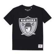 Oakland Raiders Logo T-shirt Zwart Mitchell & Ness , Black , Heren