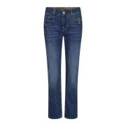 Hoge Taille Donkerblauwe Jeans met Ritsdetails MOS Mosh , Blue , Dames