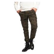 Camouflage Cargo Broek Extra Slim Fit Mason's , Green , Heren