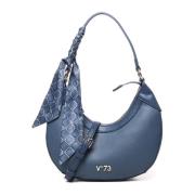 Halve Maan Ecoleather Schoudertas V73 , Blue , Dames