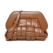 Karamel Ecoleather Schoudertas met Sluiting THEMOIRè , Brown , Dames