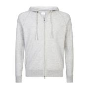 Kasjmier Hoodie met Rits Eleventy , Gray , Heren