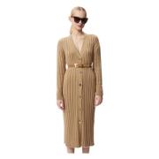 Elegante Gestreepte Vestjurk Bizuu , Brown , Dames