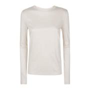 Lange Mouw Ronde Hals Tencel Katoen Eleventy , Beige , Dames