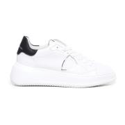 Contrast Hiel Leren Sneakers Philippe Model , White , Dames