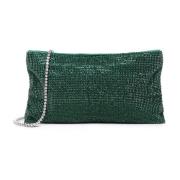 Groene Mesh Clutch met Metalen Schouderband Benedetta Bruzziches , Gre...