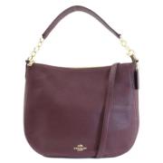 Pre-owned Leather shoulder-bags Coach Pre-owned , Purple , Dames