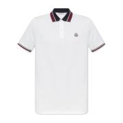 Katoenen polo met logo Moncler , White , Heren