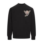 Zwarte Skiër Sweatshirt Moncler , Black , Heren