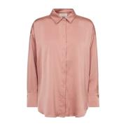 Satijnen blouse met knoopsluiting Freequent , Pink , Dames