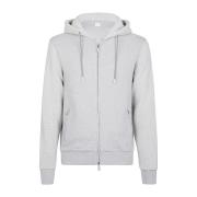 Cashmere Hoodie Full Zip Jersey Eleventy , Gray , Heren