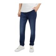 Denim Chino - Blauwe Tapered Jeans Guess , Blue , Heren