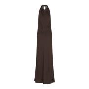 Elegante Kant Maxi Jurk Rotate Birger Christensen , Brown , Dames