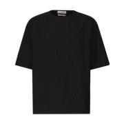 Zwarte Crew Neck T-shirt met Iconographe Motif Valentino Garavani , Bl...