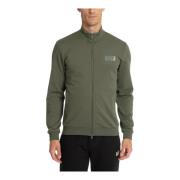 Effen Sweatshirt met Rits en Zakken Emporio Armani EA7 , Green , Heren