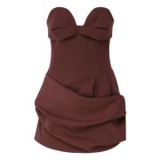 Bordeaux Sweetheart Neckline Geplooide Top Magda Butrym , Purple , Dam...