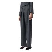 Houndstooth Wide-Leg Broek Bizuu , Gray , Dames