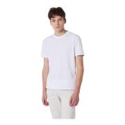 Contrast Trim Katoenen T-Shirt Eleventy , White , Heren