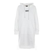 Witte Hoodie Jurk Diesel , White , Dames