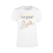 Korte Mouw T-shirt Guess , White , Dames