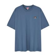 Blauw Logo Geborduurd Shirt Kenzo , Blue , Heren