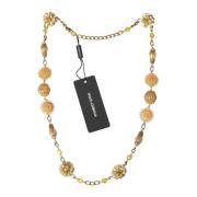 Kristalbloem Statement Ketting Dolce & Gabbana , Yellow , Dames