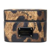 Leopard Print AirPods Hoesje Dolce & Gabbana , Brown , Dames