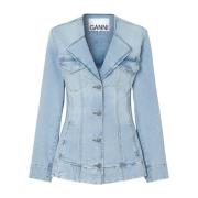 Denim Americana Blauw Gewassen Jassen Ganni , Blue , Dames