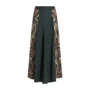 Groene Paisley Zijden Lange Rok Etro , Multicolor , Dames