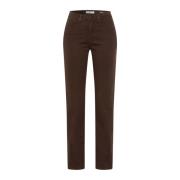 Bruine Carola Broek Straight Leg Brax , Brown , Dames