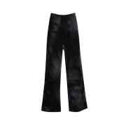 Tie Dye Wijde Pijp Katoenen Broek Darkpark , Black , Dames