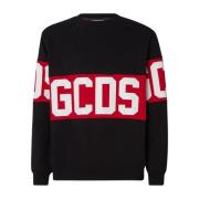 Katoenen sweatshirt met logo print Gcds , Black , Heren