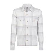 Geruite Flanellen Overshirt 4 Zakken Eleventy , Gray , Heren