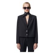 Moderne Boxy Cut Blazer Bizuu , Black , Dames