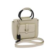 Pre-owned Leather handbags Gucci Vintage , Beige , Dames