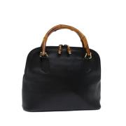 Pre-owned Leather handbags Gucci Vintage , Black , Dames