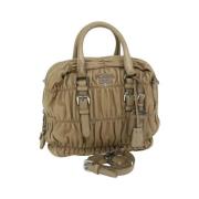 Pre-owned Leather handbags Prada Vintage , Beige , Dames