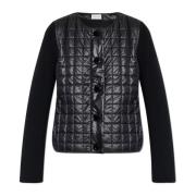 Cardigan met een gewatteerde voorkant Moncler , Black , Dames