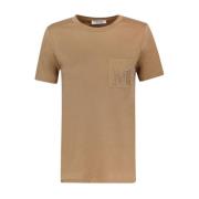 Geborduurd Logo T-shirt Kameelbruin Max Mara , Brown , Dames