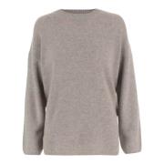 Kasjmier Crew Neck Sweater Beige Allude , Beige , Dames